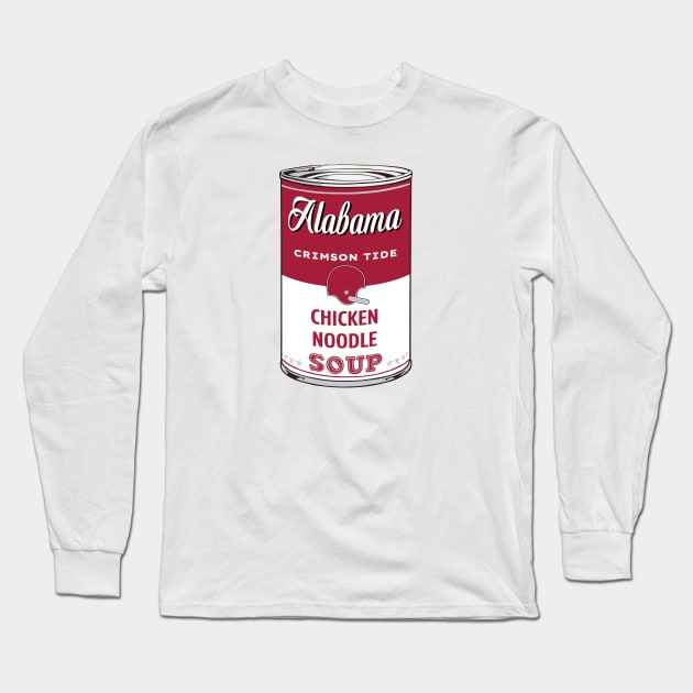 Alabama Crimson Tide Soup Can Long Sleeve T-Shirt by Rad Love